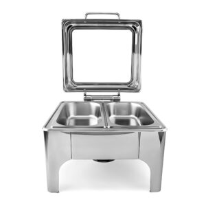 6L Hydraulic Square Chafing Dish With Glass Lid