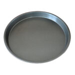 NNEAGS 2X 8-inch Round Black Steel Non-stick Pizza Tray Oven Baking Plate Pan