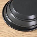 NNEAGS 2X 8-inch Round Black Steel Non-stick Pizza Tray Oven Baking Plate Pan