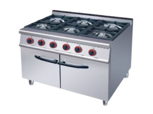 LM 6 Burner Gas Cooker with Storage Cabinet